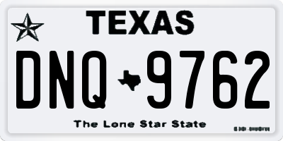 TX license plate DNQ9762