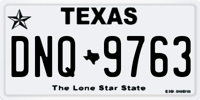 TX license plate DNQ9763