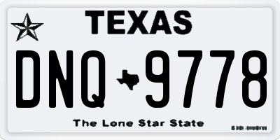TX license plate DNQ9778