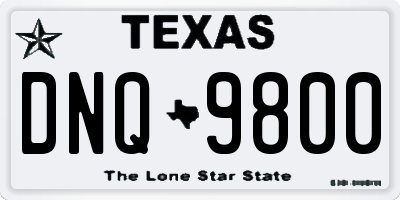 TX license plate DNQ9800
