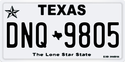 TX license plate DNQ9805