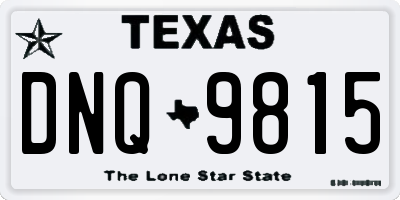 TX license plate DNQ9815