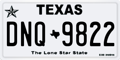 TX license plate DNQ9822