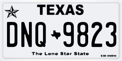 TX license plate DNQ9823