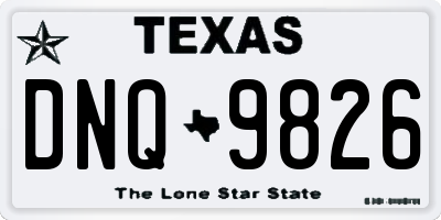 TX license plate DNQ9826