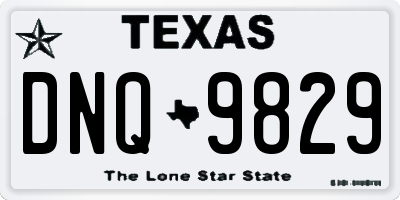 TX license plate DNQ9829