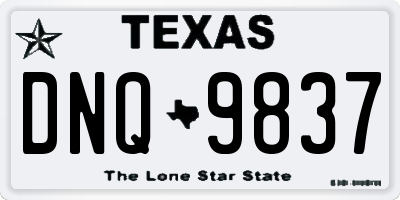 TX license plate DNQ9837