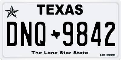 TX license plate DNQ9842