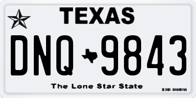 TX license plate DNQ9843