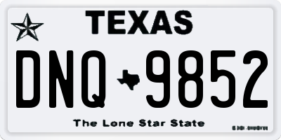 TX license plate DNQ9852
