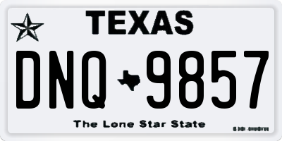TX license plate DNQ9857