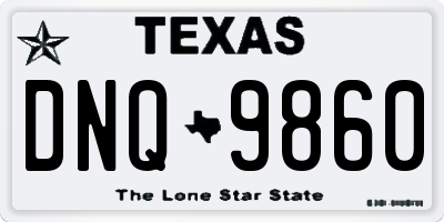 TX license plate DNQ9860