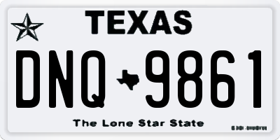 TX license plate DNQ9861