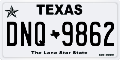 TX license plate DNQ9862