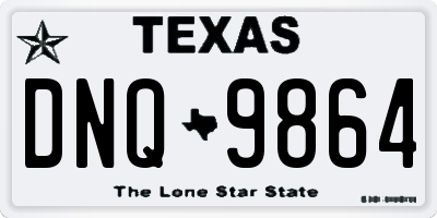 TX license plate DNQ9864