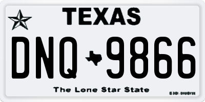 TX license plate DNQ9866