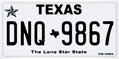 TX license plate DNQ9867