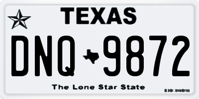 TX license plate DNQ9872