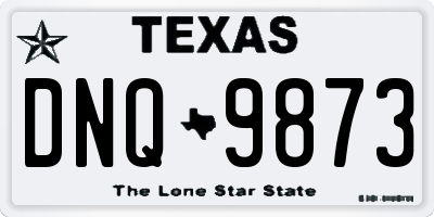 TX license plate DNQ9873