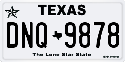 TX license plate DNQ9878