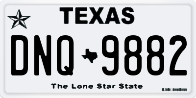 TX license plate DNQ9882