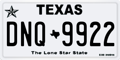 TX license plate DNQ9922
