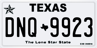 TX license plate DNQ9923