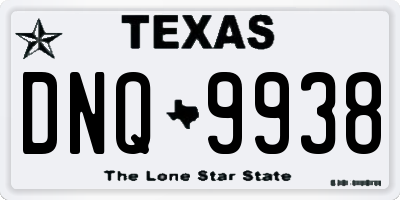 TX license plate DNQ9938