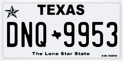 TX license plate DNQ9953