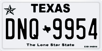 TX license plate DNQ9954