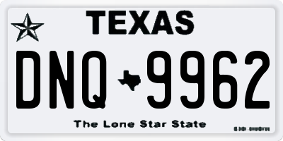 TX license plate DNQ9962