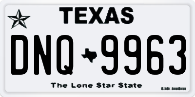 TX license plate DNQ9963