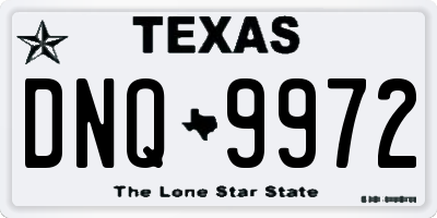 TX license plate DNQ9972