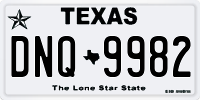 TX license plate DNQ9982