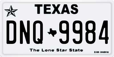 TX license plate DNQ9984