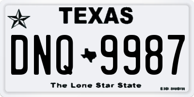 TX license plate DNQ9987