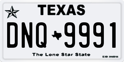 TX license plate DNQ9991