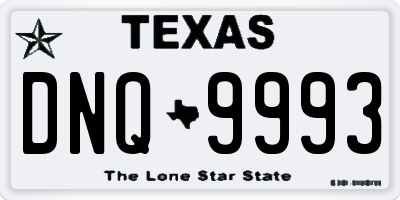 TX license plate DNQ9993