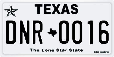TX license plate DNR0016