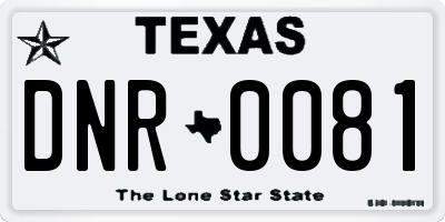 TX license plate DNR0081