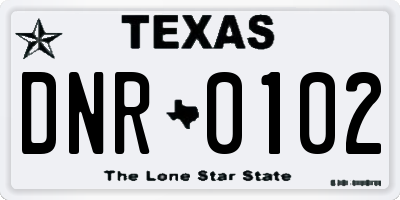 TX license plate DNR0102
