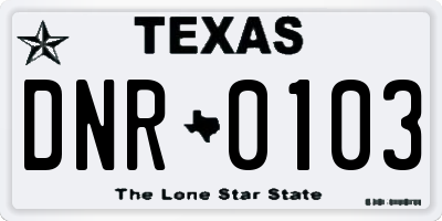 TX license plate DNR0103