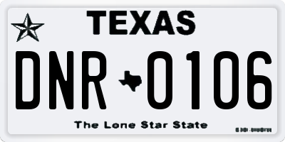 TX license plate DNR0106