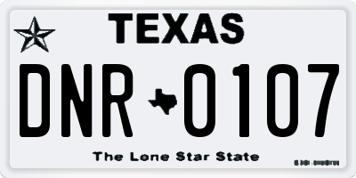 TX license plate DNR0107
