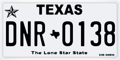 TX license plate DNR0138