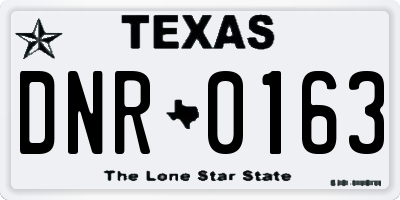 TX license plate DNR0163