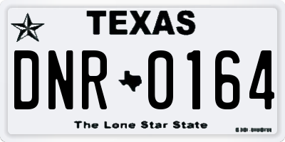 TX license plate DNR0164