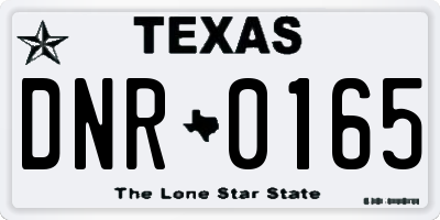 TX license plate DNR0165