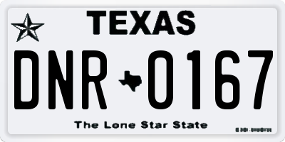 TX license plate DNR0167