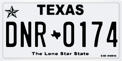 TX license plate DNR0174